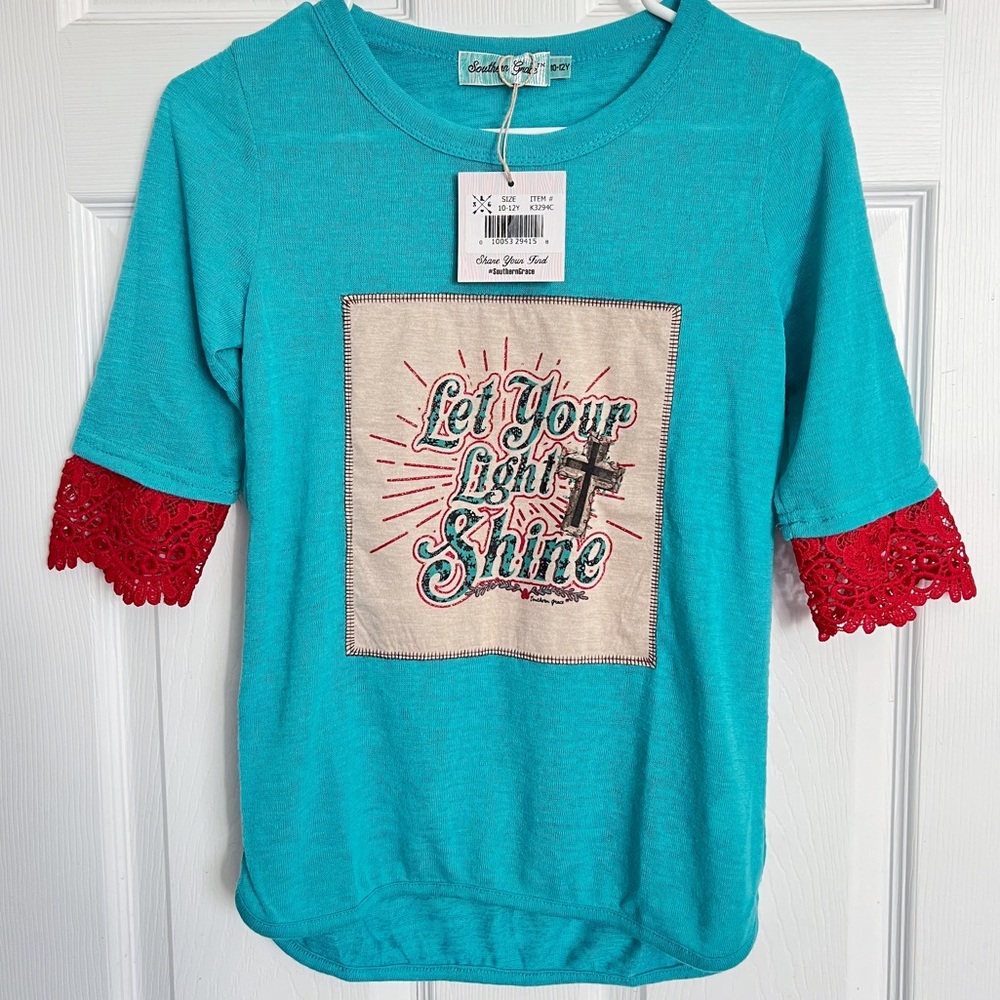 Southern Grace | Let Your Light Shine Tee Shirt Size 10-12